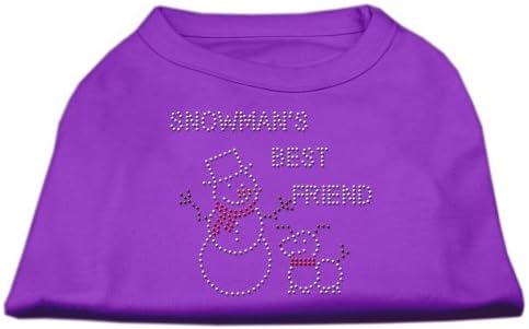 MIRAGE PET PET Snowman's Best Friend Rhinestone Shirt Purple Medium - 12