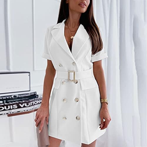 Jackets Blazer para Mulheres 2023 Moda Roupa Duas peças Terno de escritório Negócio Casual Blazer Treping Blazer Dress Vestido