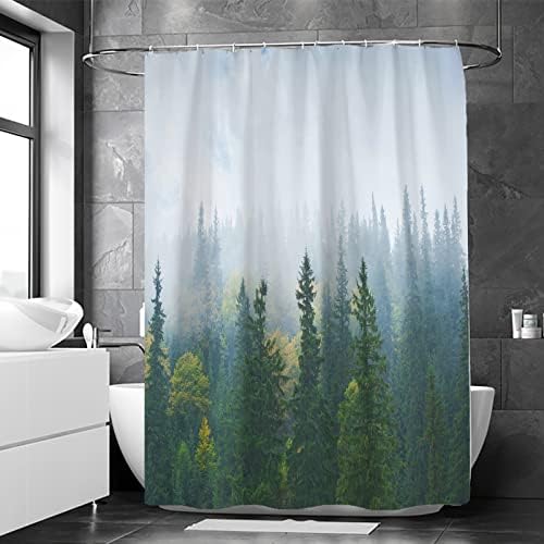Cortinas de chuveiro de Sanmadrola para banheiro - Cortinas de chuveiro da floresta alpina Conjunto de cortinas