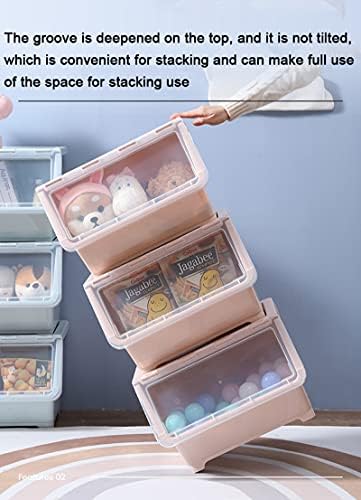 Caixa de armazenamento dobrável sem tampa, caixas de armazenamento de plástico com cesta de armazenamento