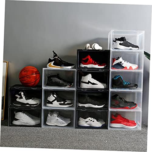 Zerodeko Clear Shoe Rack Organizador com tampa de sapato com tampas de caixa de sapatos de caixa de sapatos de sapatos de sapatos de sapatos portátil contêineres de sapatos resistentes para tênis
