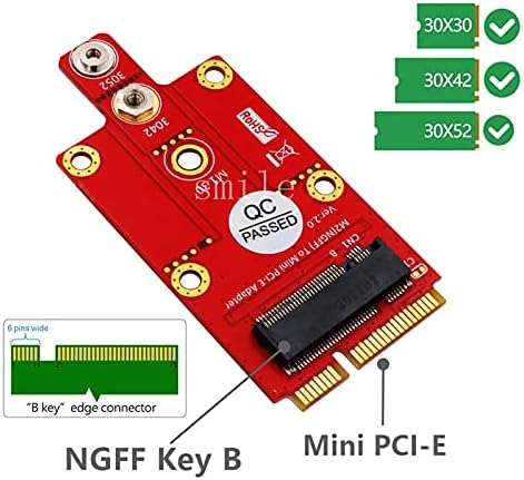 Connectores M.2 Chave B para Mini PCIE PCI -E Conversor de adaptador para módulo 3G/4G/5G com chave de fenda -