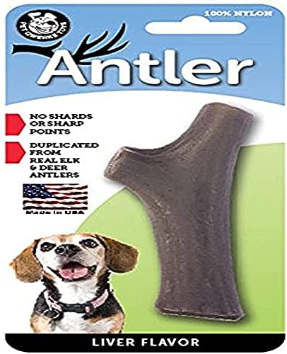 Pet Qwerks Nylon Antler Flavor - ossos de cachorro duráveis ​​para mastigadores agressivos, resistentes