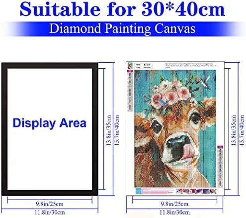 Diamond Painting Frames, 12x16 Conjunto de molduras de 6, quadros fotográficos de pôsteres magnéticos autônomos, moldura de arte de diamante preto para parede deco