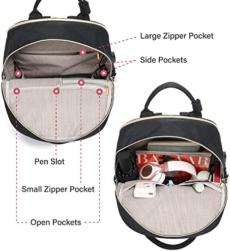 Backpack de laptop LoveVook para mulheres de 15,6 polegadas de laptop com porto USB, Moda de mochilas à prova d'água Professora enfermeira Bolsas de viagem elegantes