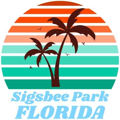 Sigsbee Park Florida Keys Surfista Tropical Sea Férias Pacote de adesivos de praia