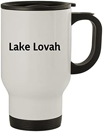 Molandra Products Lake Lovah - caneca de viagem de aço inoxidável de 14 onças, branco