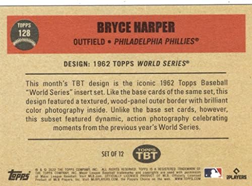 Bryce Harper Numered #02/10 2022 azul paralelo pós -temporada Topps Retorno de inserção especial Cartão de beisebol colecionável - 2022 Topps REMPO