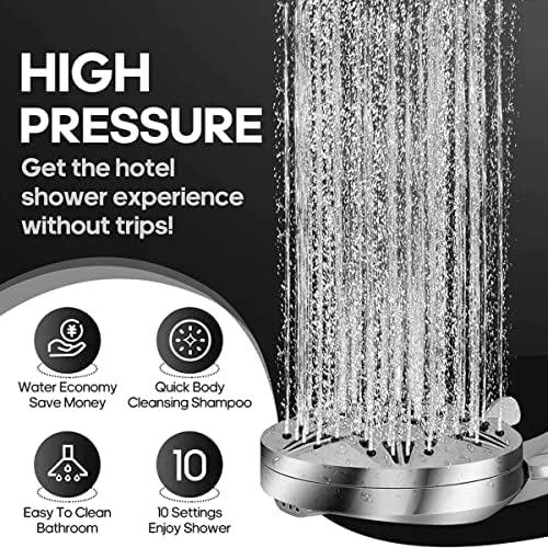 3pc Set - Filtro de cabeça de chuveiro para água dura alta pressão com filtro de água - dispensador de sabão