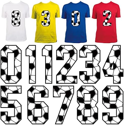 MR -Label 44 peças ferro em números de 0 a 9 números de transferência de calor - Grande resiliência - para camisa de camiseta uniforme de futebol de basquete de basquete de beisebol equipe