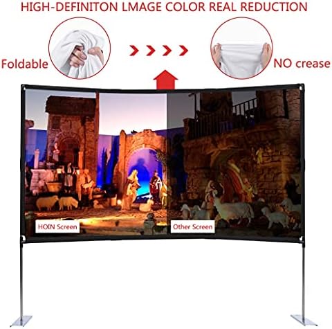 Tela do projetor portátil Zhuhw ao ar livre com tela de suporte 100/120 polegadas 16: 9 4K 3D tela de projeção dobrável rápida