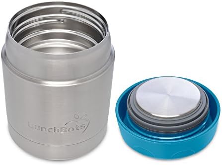 Lunchbots 8oz Thermons Stainless Steel - ThermoMsols isolado - mantém comida quente ou fria por horas - Jar de alimentos térmicos portáteis à prova de vazamentos é ideal para sopa - 8 onças - aqua