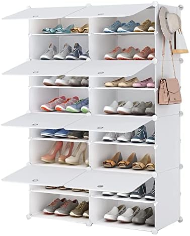 Rack de sapatos altos da Cooka, 8 níveis Armazenamento de bota do armário de sapatos para armário de quarto