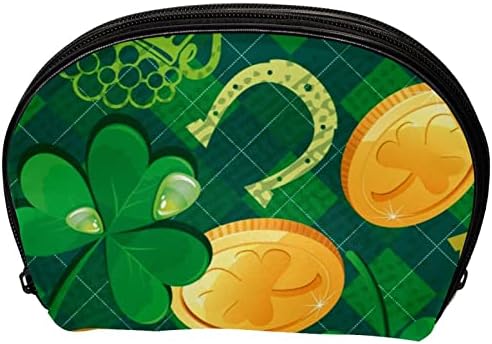 Bolsa de maquiagem tbouobt bolsa de bolsa cosmética bolsa bolsa com zíper, diamante do dia de St. Patrick
