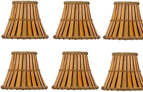 UpgradeLights Conjunto de seis mini clipe de estilo de bambu de 5 polegadas em abajurs de lustres