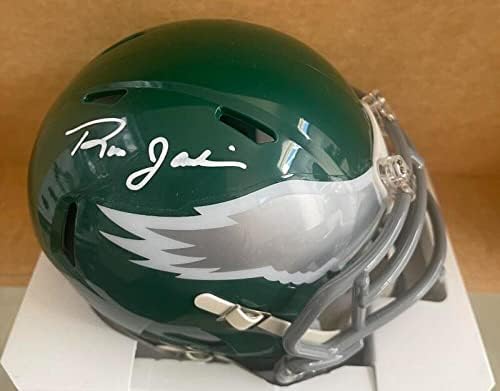 Ron Jaworski Philadelphia Eagles assinou mini capacete autografado JSA WA222853