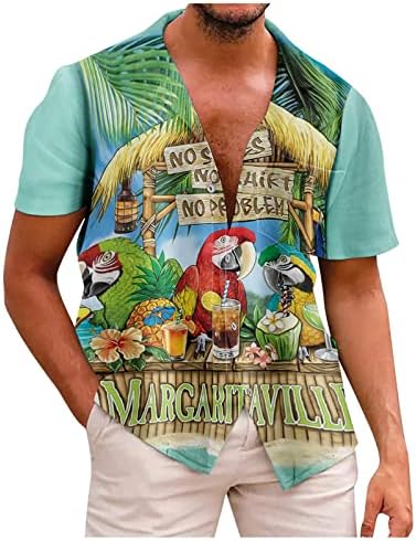 Camisas vintage para homens botões casuais Down Bowling Shirts 50s Rockabilly Sleeve Hawaiian Shirts
