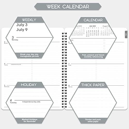 Planejador 2023-2024 - planejador semanal e mensal, julho de 2023 - junho de 2024, 8 × 10, Planejador