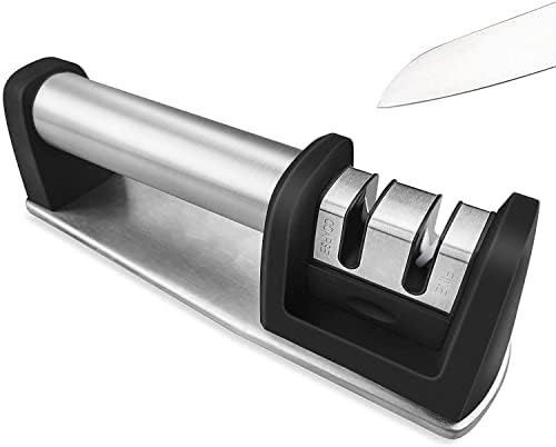 Apontador de faca de jchope, afiadores de faca de cozinha, afiadores de faca de 2 estágios ajudam