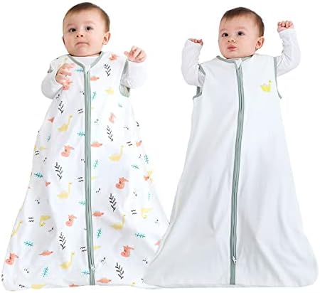 Cobertor de sono vestível de bebê serafia, algodão com zíper de duas vias e saco de sono macio por