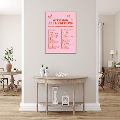LIANXIAW Afirmações diárias Posters rosa para estética da sala ， ， Trendy Aesthetic Prints Positores positivos