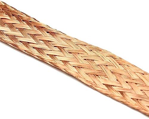 Nianxinn Fio de cobre Cabo de trança de cobre plana 2m/6. Flexibilidade de 56 pés de manga trançada