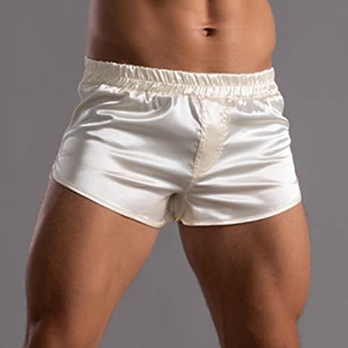 Mens boxers roupas íntimas masculino calça de cor sólida banda elástica solta resfriamento rápido de