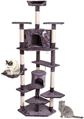 80 Solid fofo corda sisal corda gato escalada árvore gato torre cinza
