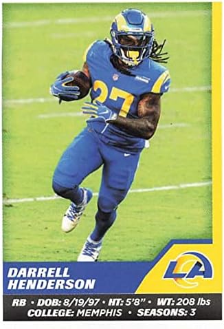 2021 Adesivos Panini 509 Darrell Henderson Los Angeles Rams NFL Mini Sticker Trading Card