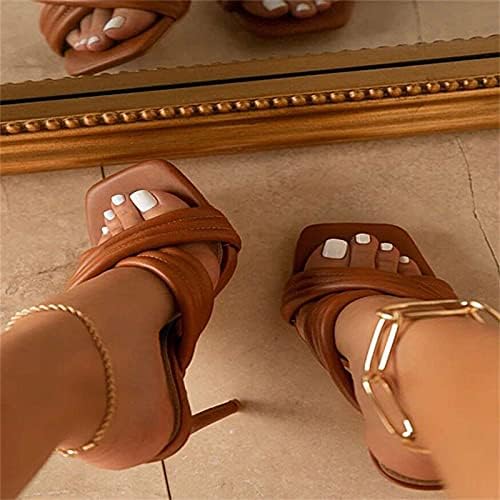 Hlysgo Women Wide Wide Heels Sapatos Casuais Sapatos Estilettos Saltos Altos Bandas Cruzadas Bombas de sandálias de plataforma de dedão do dedo do pé para verão