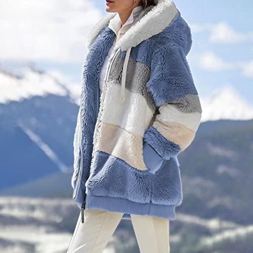 Jaqueta feminina de lã de lã Sherpa Fuzzy Shearling Shearling Lapeel Zipper casual inverno quente fora de tamanho fora de roupa