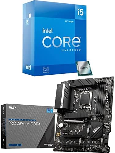 Intel Core i5-12600kf Processador de desktop 10 com MSI Pro Z690-A DDR4 PROSSERIES MOTHERBOLA