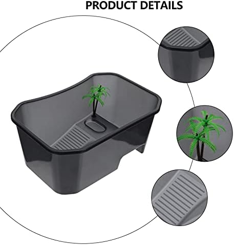 Recipientes de vidro Mini tanque de tartaruga Caixa de manutenção: Tanque de criação de aquários de répteis Tanque de criação de répteis preto Caixa de alimentação para répteis Anfíbios de anfíbios de anfíbios Aquarium Supplies