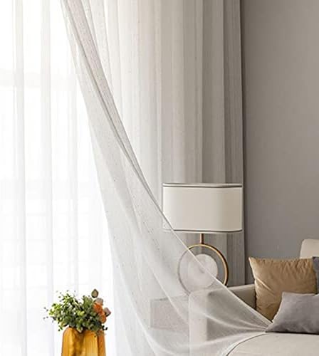 DAESAR 2 painéis cortinas transparentes para o quarto, cortinas de ilhós de voile puras de poliéster