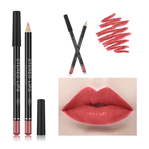 Lip Gift Lipliner Conjunto de cor de moda de moda à prova d'água 12 caneta para feminino Lipstick Lip Gloss