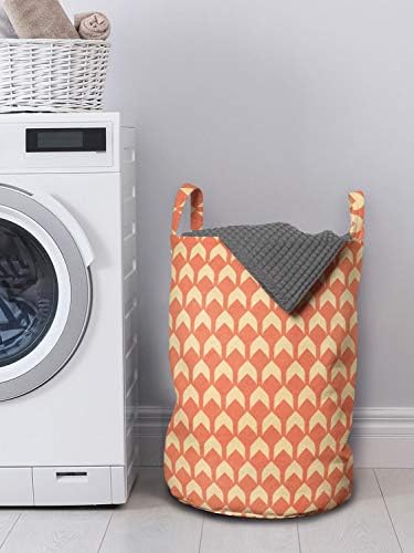 Bolsa de lavanderia abstrata de Ambesonne, imagem de estilo retrô ponteiro geométrico ornamentado