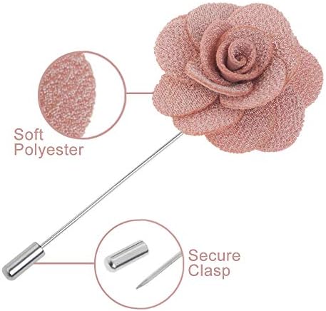 Toptie Flower Lapeel Pin Rose para Casamento, 12 Pcs de cor variada