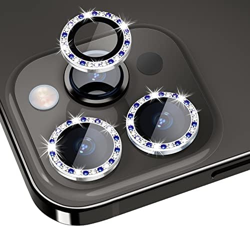 XFILM Bling Camera Lens Protector Para iPhone 13 Pro / 13 Pro Max, colorido Diamond Crystal Decoration Metal Lens Protecting Tampa, amigável de casos, prova de arranhões