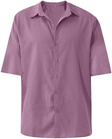 Camisa de colarinho de manga comprida, designer primavera verão masculino casual linho de algodão