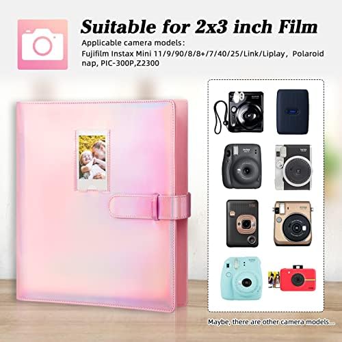 2packs 640 Bolsos Mini Álbum de fotos para Fujifilm Instax mini 11 90 70 9 8+ 8 Câmera instantânea de liplay, Polaroid Snap/Pic-300/Z2300/SocialMatic Instant Cameras & Zip Instant