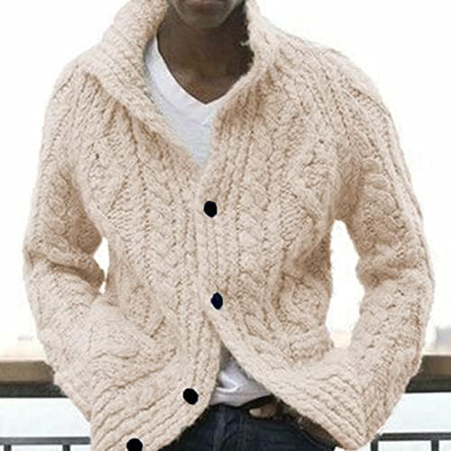 Sweater masculino e casaco de tricô americano de malha de outono de gola alta com capuz de colarinho
