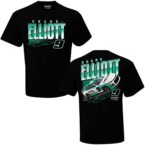 Chase de esportes de bandeira quadriculada Elliott 9 Esquema Unifirst NASCAR 2 Spot Black Shirt