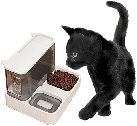 Alimentador de gatos automáticos com dispersão de alimentos e dispensador de água, grande capacidade de