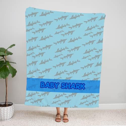Planta de tubarão para bebê personalizado Nome personalizado cobertor marinheiros personalizados nome marinho cobertor