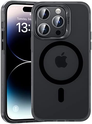 Benks Lucid Armour Magnetic Protective Case para iPhone 14 Pro Case [GRAVA MILITAR Testada] [Compatível com Magsafe] Caso fosco translúcido translúcido e elegante para iPhone 14 Pro Case, preto