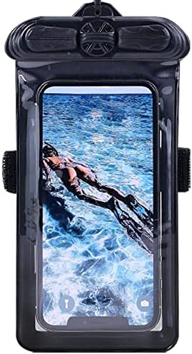 Caixa de telefone Vaxson Black, compatível com Motorola Moto E22S Bolsa à prova d'água Bolsa seca [não filme de protetor de tela]