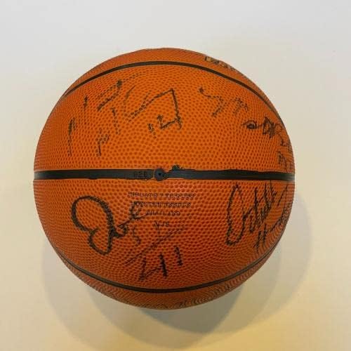 1997-98 Houston Rockets Team assinou o basquete Olajuwon Charles Barkley JSA - Basquete autografado