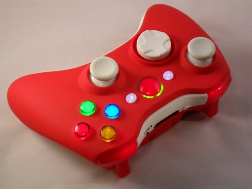 LEDs personalizados do controlador moddado do Xbox 360 vermelho, MW3, Black Ops, MW2