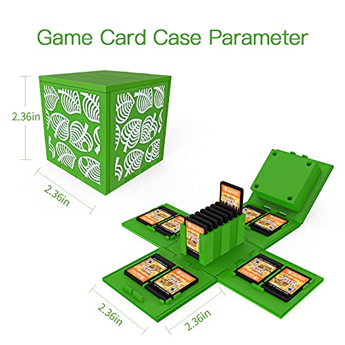 Caso de cartão UFOPETIE para Nintendo Switch Game Card Storage, compatível com o tema de cruzamento de casos de troca de Nintendo, estojo de jogo para cartas de cruzamento de animais, para interruptores de acessórios-Grip 2pcs-Leafs