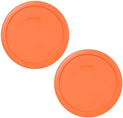 Pyrex 7402 -PC 6/7 xícara de alimentos de plástico redondo laranja tampa de armazenamento de alimentos